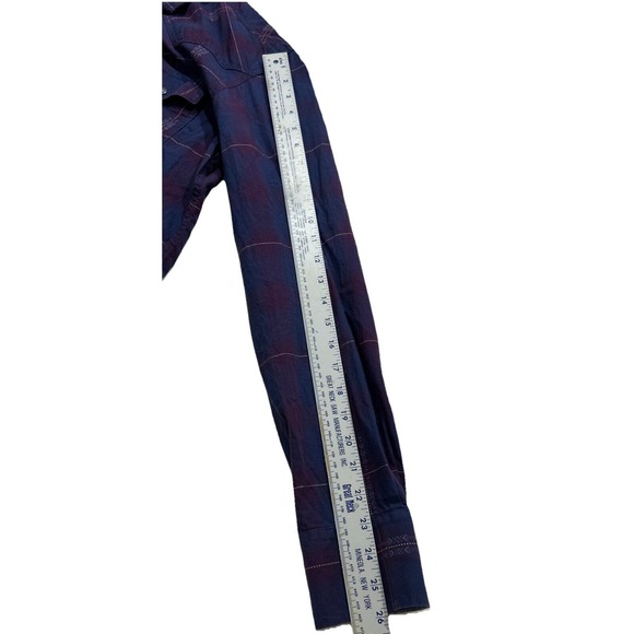 Wrangle Retro Blue Pearl Snaps Long‎ Sleeve, Double Pocket, Medium - Picture 8 of 11